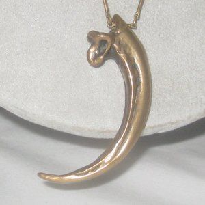 PAMELA LOVE Eagle Talon Claw Necklace Brass Tone Iconic